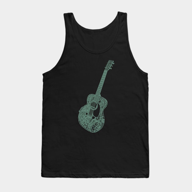 Acoustic Guitar Art tattoo Tank Top by BullShirtCo